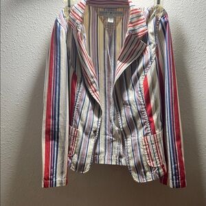 Tommy Hilfiger vintage Y2K Red and Blue Blazer Striking Striped Design